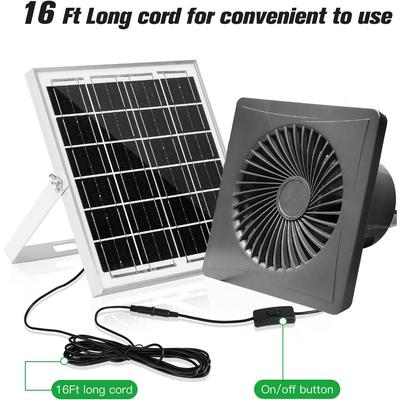 4/6/8 Inch Exhaust Fan Solar Panel Air Suction Fan High Speed Greenhouse or Pet House Air Circulation Ventilation Fan