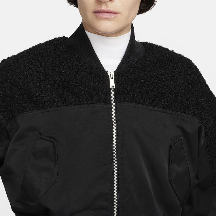 Nike Sportswear Collection Loose Fit Fleece Jacket Women Outerwear Black FB8778-010