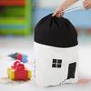 Drawstring Children Toys Storage Bag Massive Capacity House Appearance Black