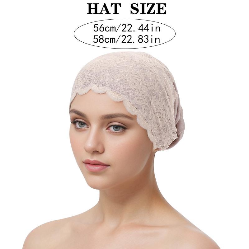 Modal Cotton Lace Bottom Hat Baotou Hat Muslim Hat 