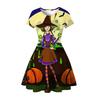 Halloween Witch Children'S Short Sleeve Dress 3D Digital Printing Pumpkin Series Children'S Dress