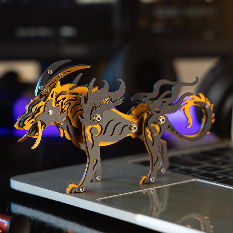 3d Diy Birthday Gift for Boys and Children Metal Assembly Robot Puzzle Divine Beasts Toy Model Creative Handcraft