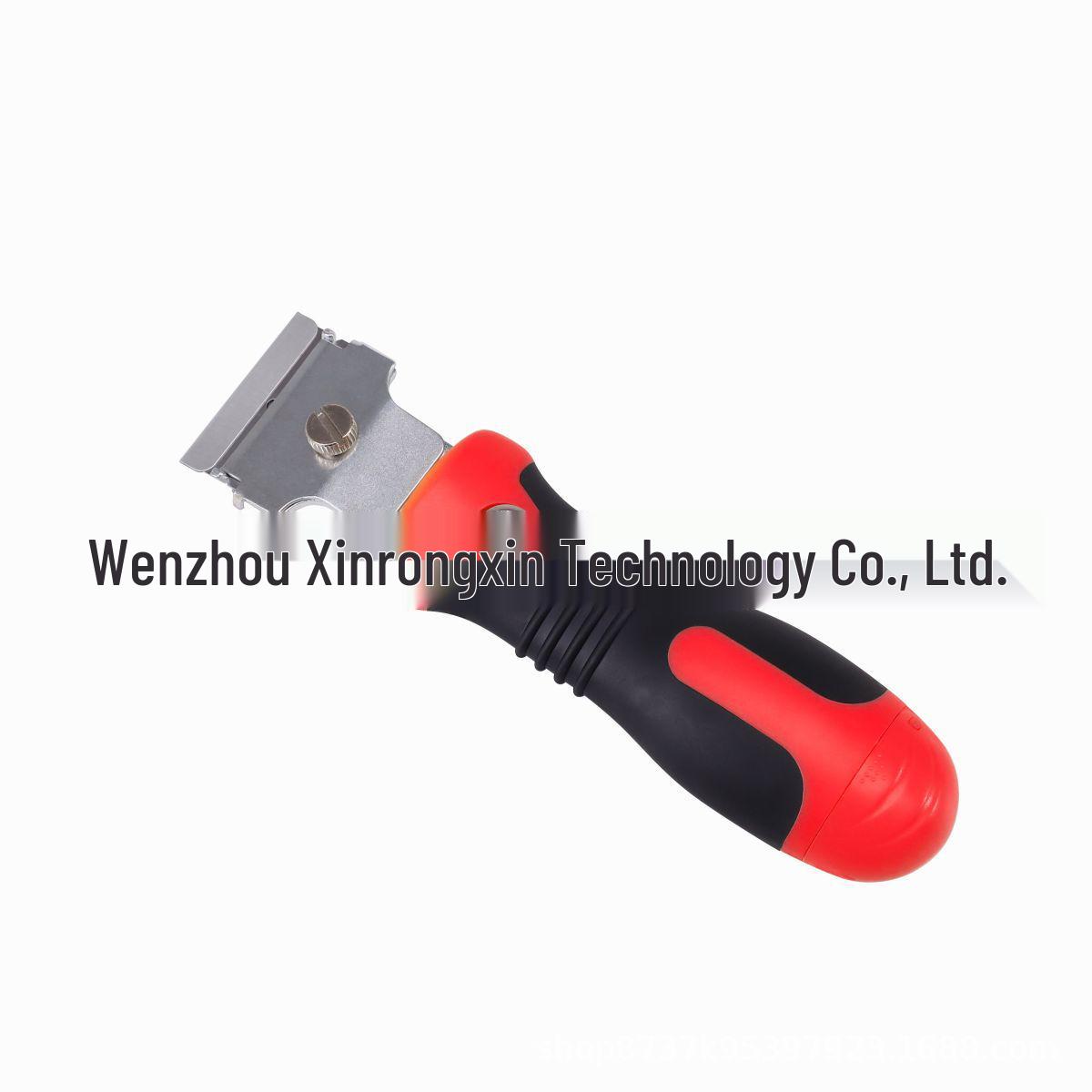 Retractable Dirt Scraper with Replaceable Carbon Steel Blade and Non-Slip Rubber Handle