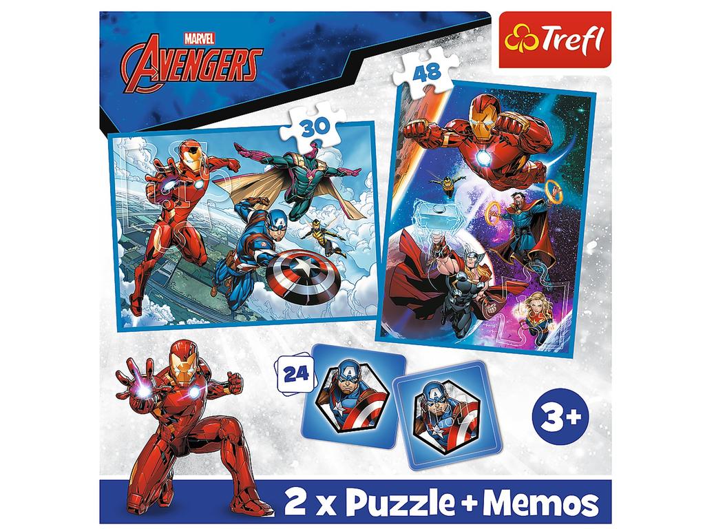 Trefl 2 X Puzzle + Memo Game 2in1 Avengers Heroes In Action