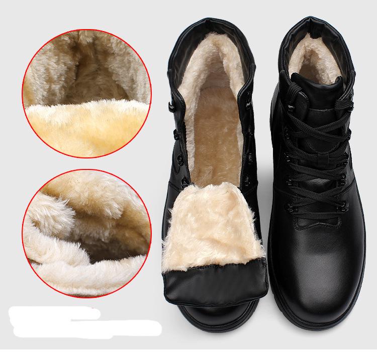 Men's Winter Martin Boots with Velvet Lining - Warm, Casual, High-Top, Round Toe, Large Sizes Available