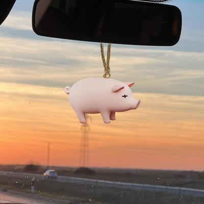 Yousheng Cute Pig Pendant Car Interior Decoration Funny Color-changing Roasted Suckling Pig Charm Auto Rearview Mirror Pendant Car Accessory