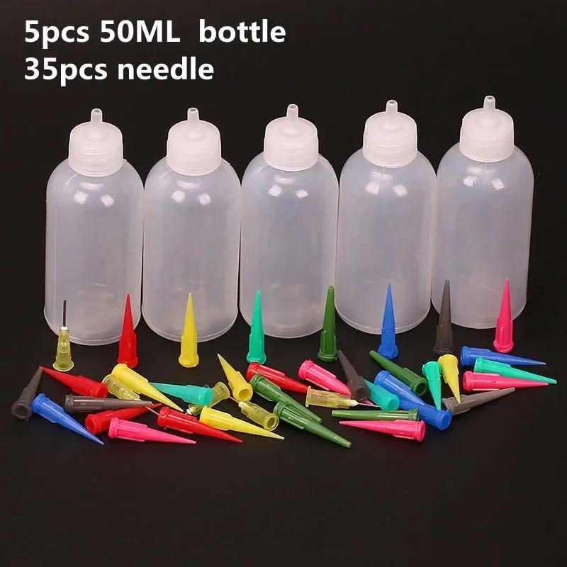 50cc Láhev na malování keramickou hlínou Stlačovací láhev s hlínou Vícejehlová DIY Textura Keramická barvicí glazura Malovaný hliněný sochařský nástroj