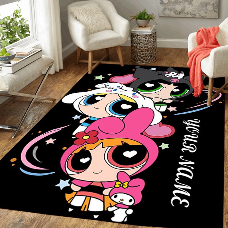 Custom 1Pc Powerpuff Girls Fan Art Rug Office Carpet Indoor Outdoor Entrance Doormat Nonslip Soft And Comfortable Living Room D491515