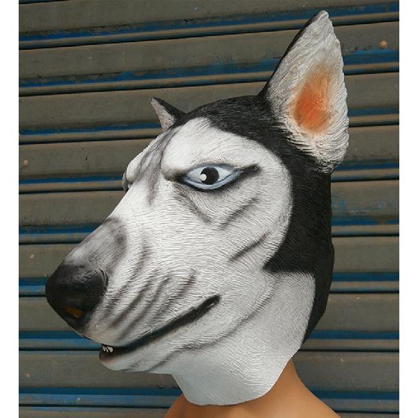 Halloween Husky Mask Dog Head Funny Animal Headgear Latex Props Festival Performance Supplies