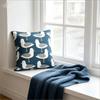 Küstenseemöwen-Print Kissenbezug Marineblau Niedliches Vogelmuster Kissenhülle Für Nautische Strandhaus-Dekoration Sofa