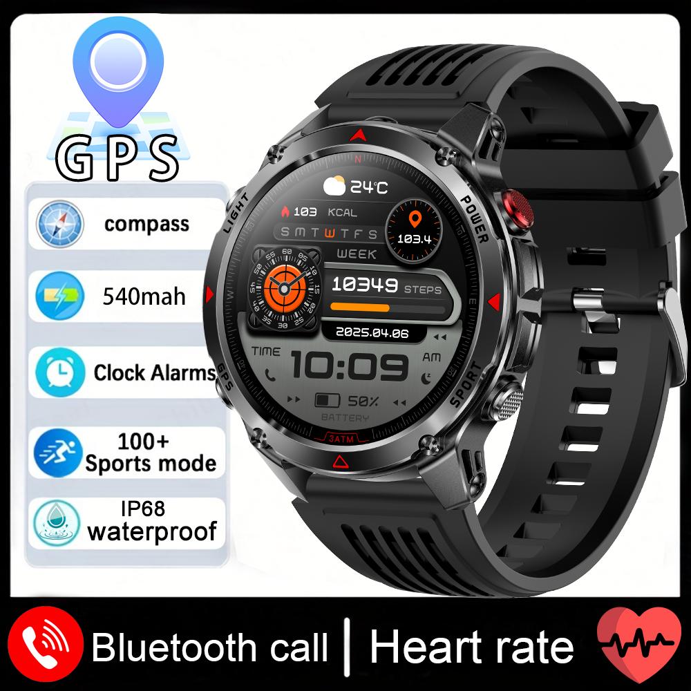 

Новые спортивные умные часы с GPS и компасом для мужчин, с большой батареей 540 мАч и профессиональной водонепроницаемостью 3 АТМ, подходят для Huaw