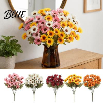 Vivid Floral Decor for Dining Table Artificial Daisy Flowers Realistic Plastic Arrangements Reusable Faux Flower Bouquet Centerpieces Maintenance
