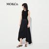 MO&Co. Knit A-Line Black Dress with Belt