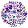 35pcs Purple Floral Stickers Nature Flower Graffiti Sticker Diy Skateboard Phone Case Laptop Waterproof Decals School Supplies