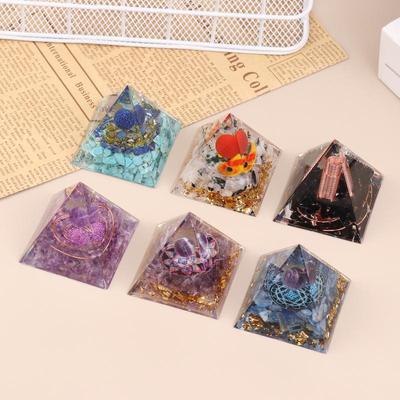 Piramidă Energetică Orgonit Reiki Ametist Natural Peridot Reiki Chakra Instrument de Meditație Decor Cameră Cadouri din Cristal