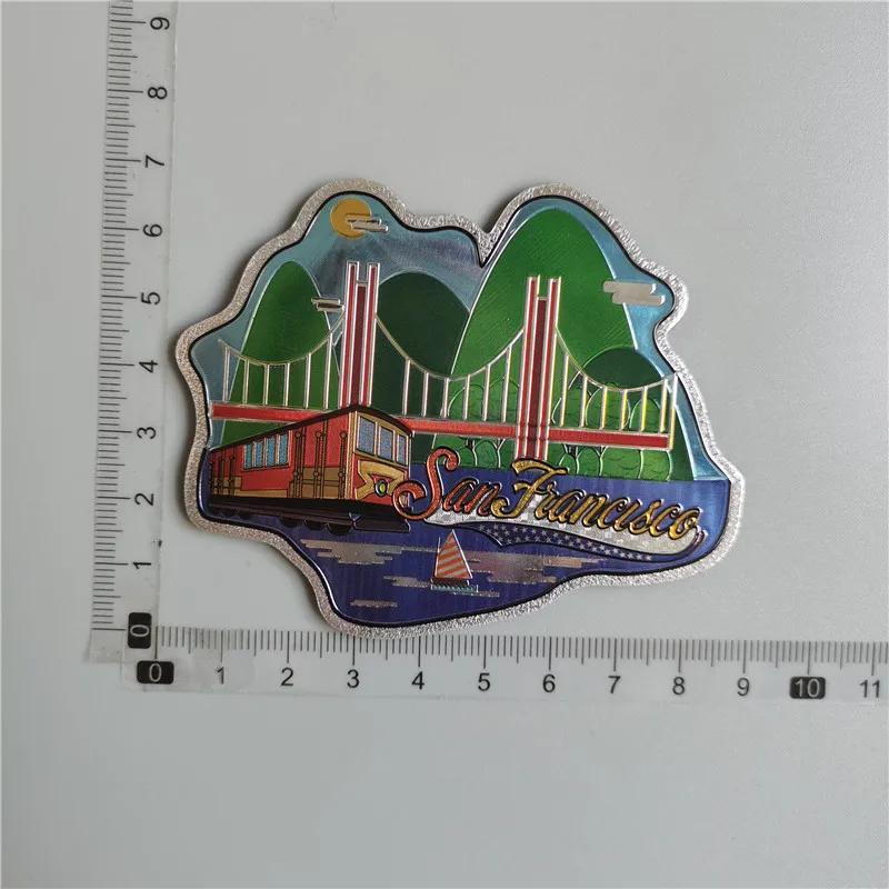 San Francisco Los Angeles Travel Souvenir Fridge Sticker Europe America Fridge Decor World Travel Souvenir Foil Paper Home Decor