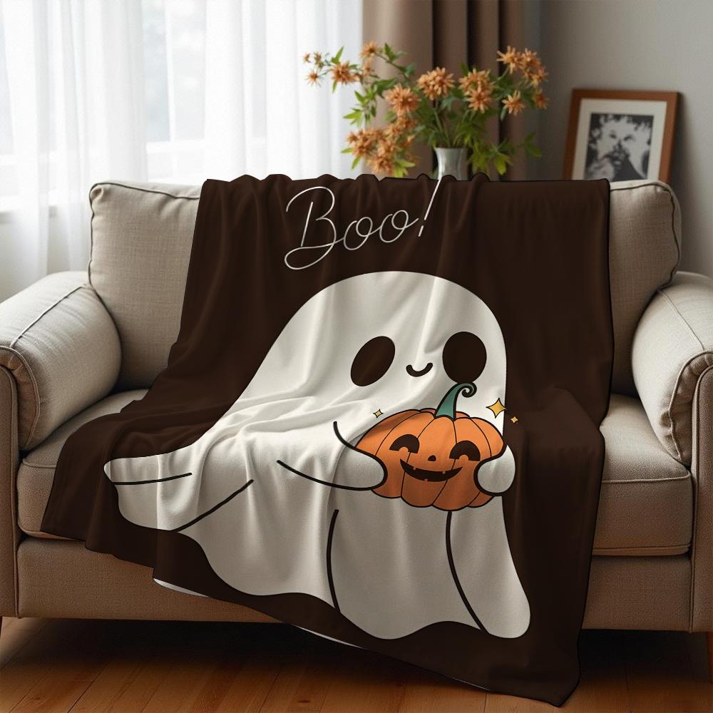 Boo Daisy Ghost Pastel Soft Flannel Blanket Breathable Warm Throw for Office Car Sofa Kids Room Birthday Xmas Gift