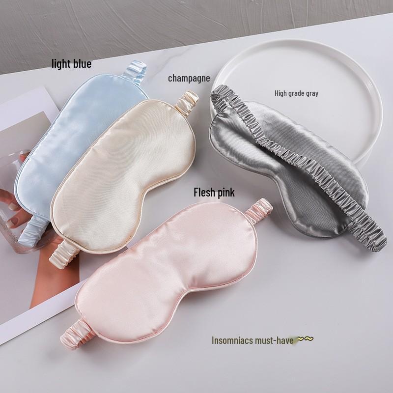 Double-Sided Faux Silk Blackout Eye Mask - Elastic Sleep & Travel Mask with Printed Design