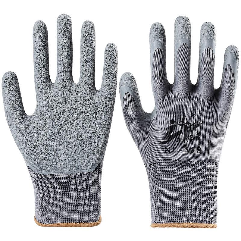 Niulangxing 568 Latex Wrinkle-Resistant Non-Slip Work Gloves for Men & Women - Durable Labor Protection NL-568 Textured Half Dipped