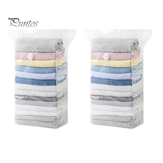 Organizzazione Camera del Dormitorio 2 Pezzi Sacchetti Sottovuoto per Vestiti, Sacchetti di Stoccaggio a Compressione Senza Pompa, Essenziali per la Casa Trasparenti Salvaspazio Viaggio