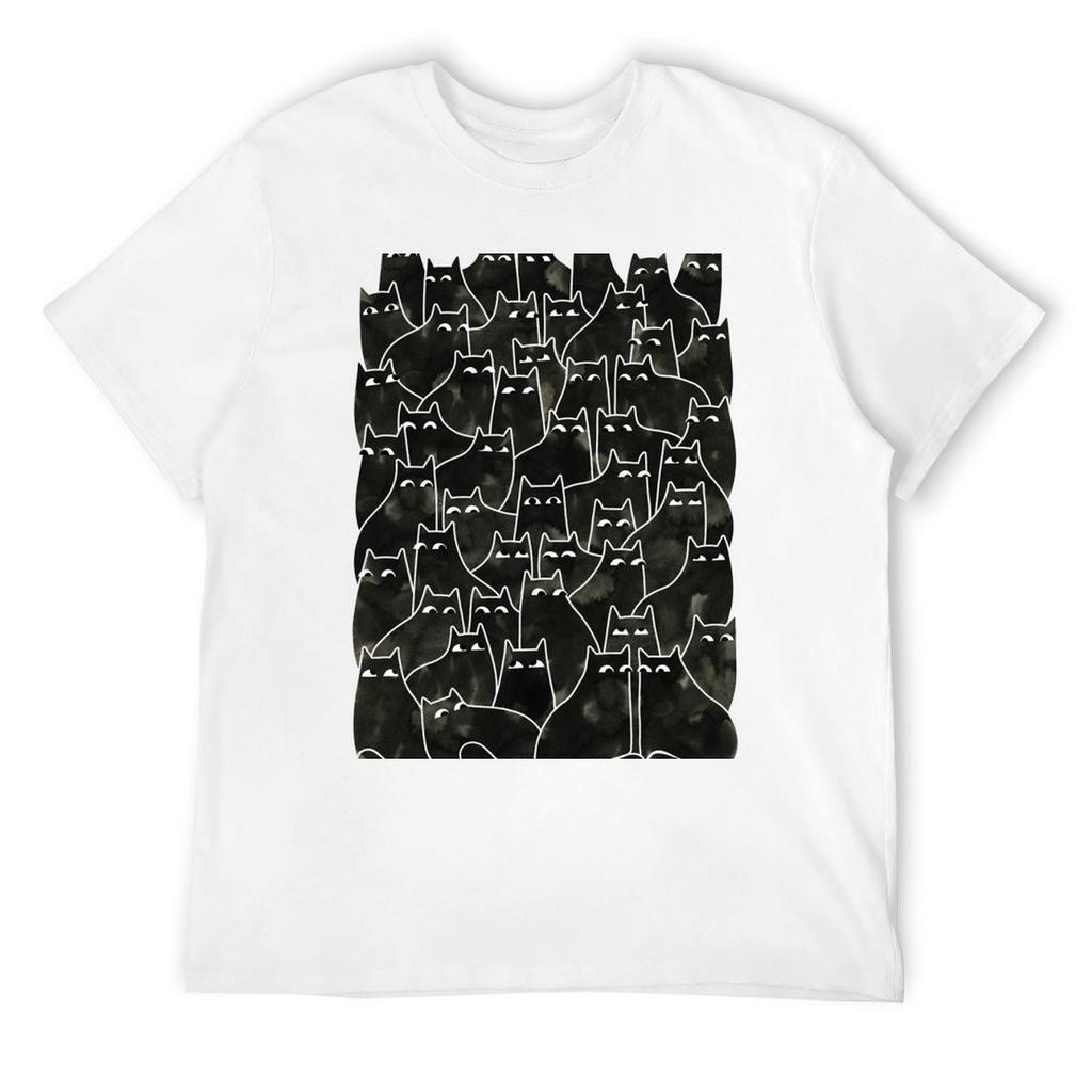 Suspicious Cats T-Shirt Rapper Graphic Tees Plain Anime Figures Designer T Shirt Men