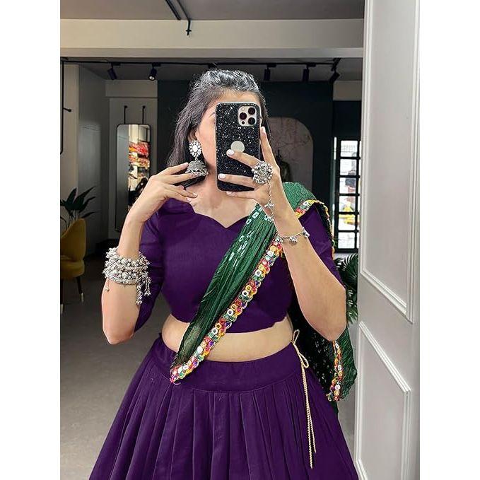 Women's Special Rayon Cotton Lehenga With Gotta Patti Touch Navratri Special All Lehenga Choli ,Unstiched Blouse