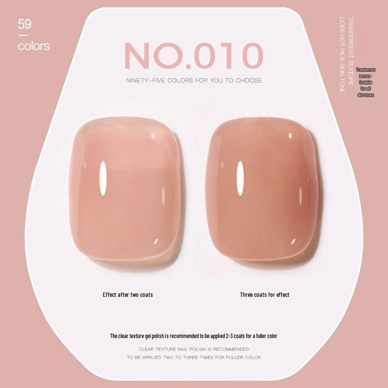 FN59 Summer Nude Pink Jelly Gel Press-on Nails