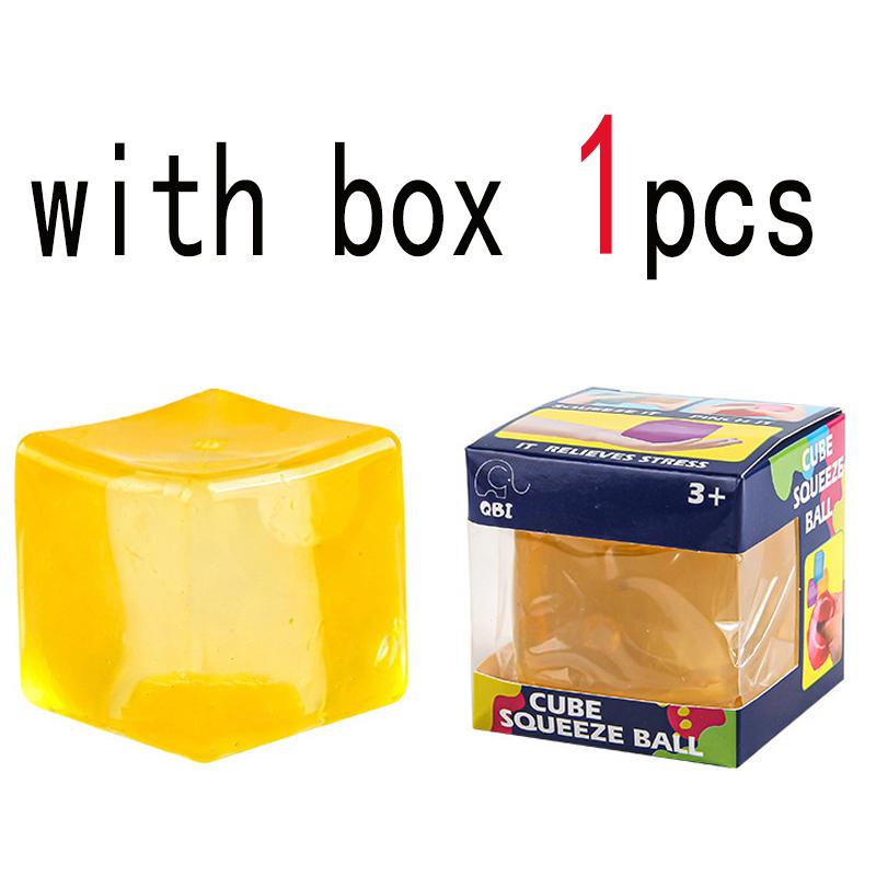 New Squishy Ice Cube Fidget Toy Square Shape Squishy Stress Ball Squeeze Toys Stress Relief Sensory Toy For Kids Adults Gift