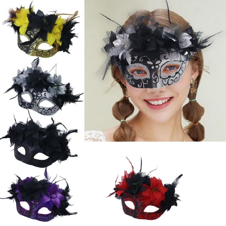Máscara de Plumas Máscara de Mascarada Máscara de Media Cara Máscara de Plumas Cosplay para Hombres Mujeres Mascarada Halloween Cosplay