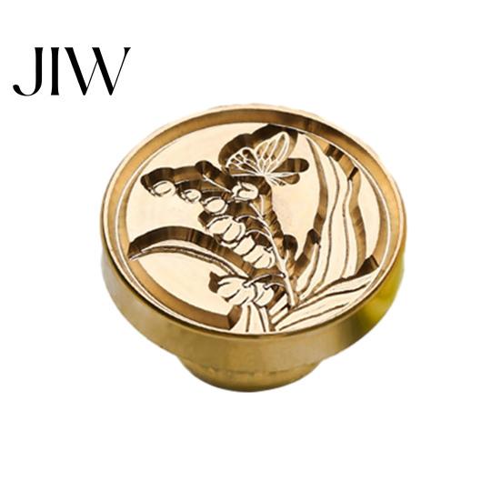 Journal Decoration Seal Wax Stamp, Vintage Plant Pattern Head, Durable Handmade Stationery Accessory Copper Stamp Head Replacement, for Envelope