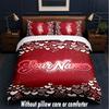 Valentine Love Theme Custom Text Or Name 3Pcs Bedding Set,1 Flat Sheet & 2 Pillowcases Personalized Home Bedding