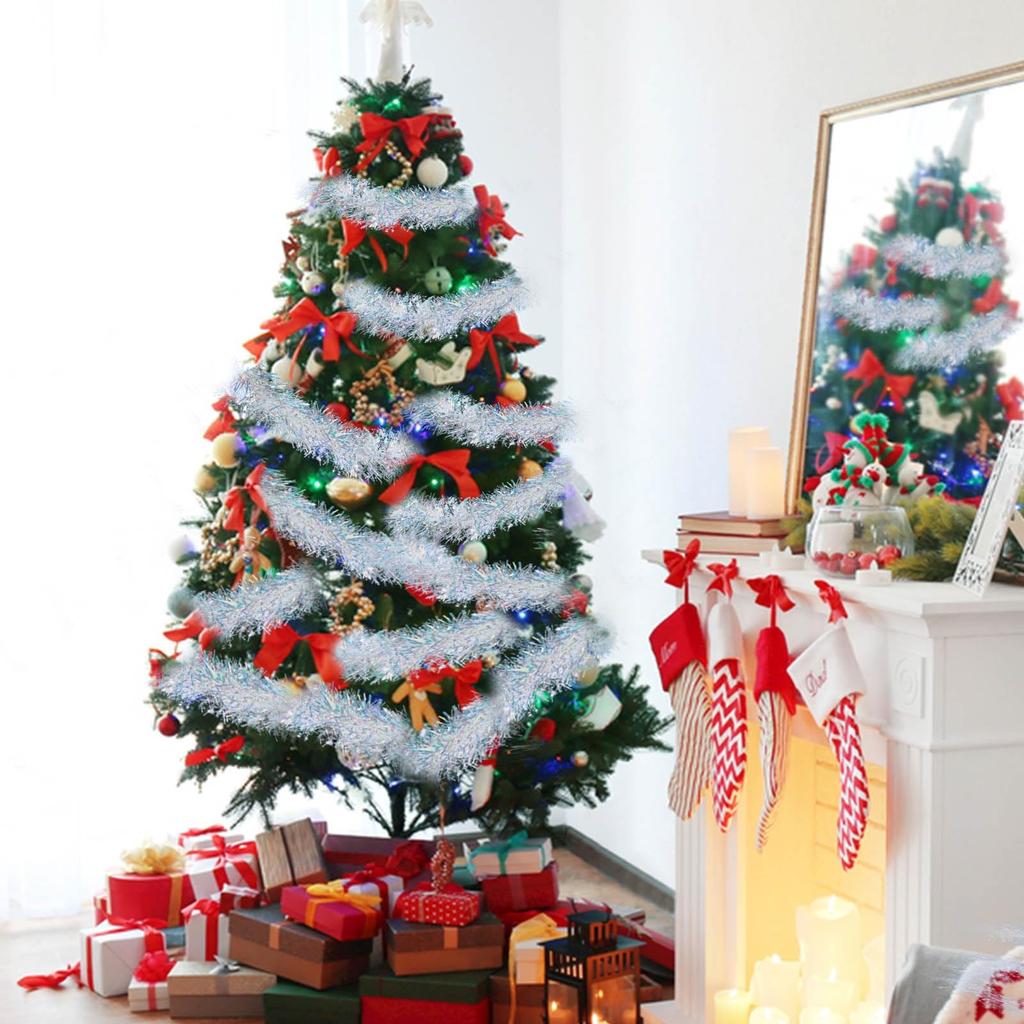 Christmas Garland Christmas Tree Decorations Foil Garland Hanging Garland For New Year Party Holiday Indoor Outdoor Decoration