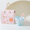 High Looking Cherry Blossom Goblet Souvenir Ceramic Girl Office Drinking Water Cup Breakfast Cup Elegant Cup