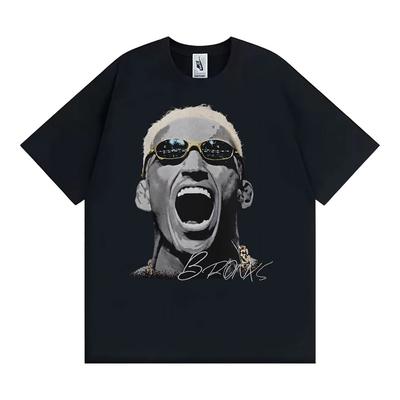 Camiseta Gráfica Vintage Rosto Grande Charles Oliveira Edição Limitada Moda Masculina Tendência Camisetas Legais Camiseta Masculina Oversized 100% Algodão