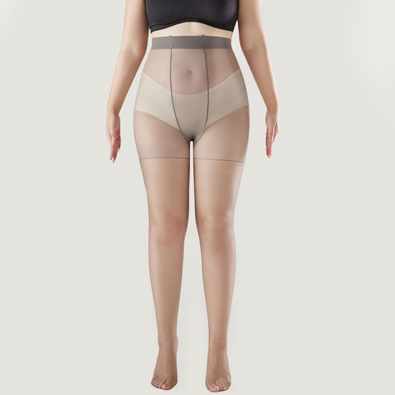 

15D Большой размер Прозрачные колготки Женские С высокой талией Эластичные Тонкие колготки Летние Дышащие чулки Деловые колготки Большой размер One Size 40-75KG