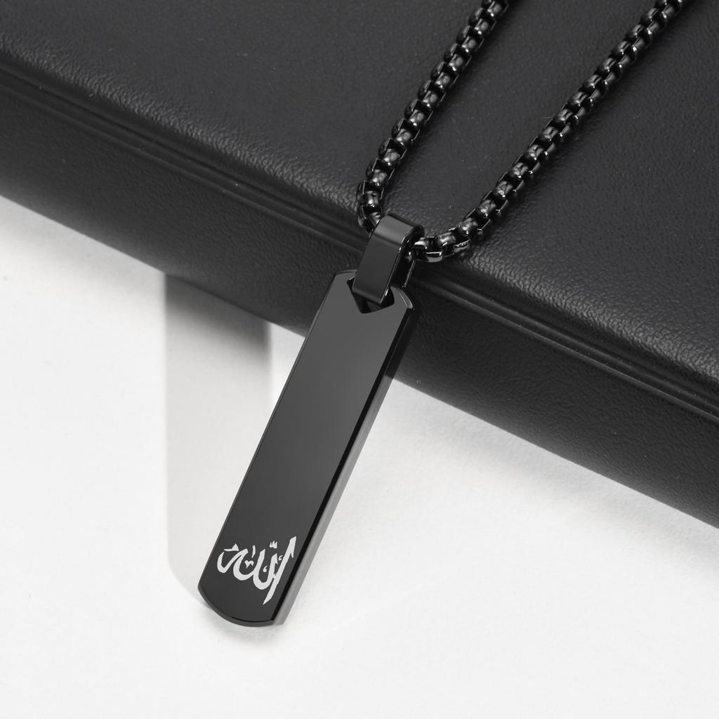 10mm Stainless Steel Customed Necklace for Men Rectangular Pendant Punk Link Chain Geometric Necklaces Hip Pop Jewelry Gifts