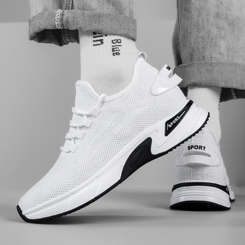 Mesh Elevator Shoes Men Lifting Board Shoes Flat Sneakers Summer Thick Sole Hidden Height Enhancing Increase Sports Casual Shoes