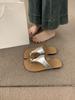Korean designer set of toe flat-bottomed slippers for women's summer wear is not tiring, casual toe flip-flops, beach sandals
