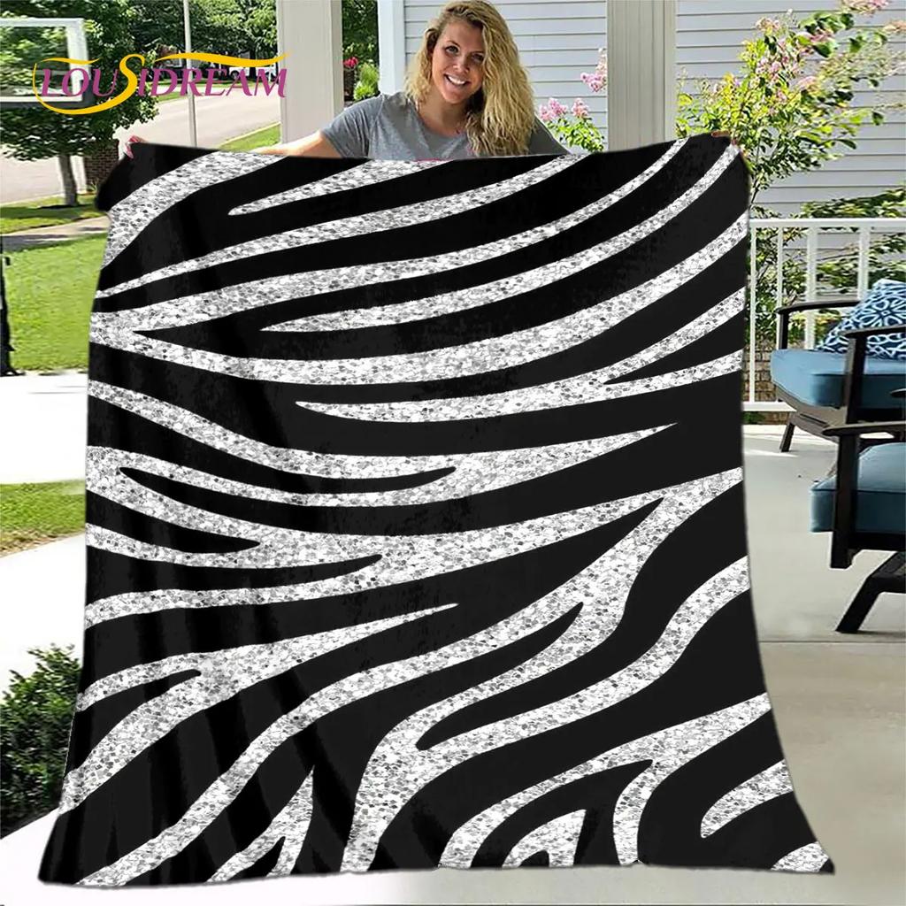 3D Colorful Zebra Pattern Blanket,Flannel Blanket Throw Blanket,Child Warm Blanket for Home Living Room Bedroom Beds Sofa Picnic