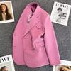 Women's Pink Slimming Blazer - Loose Fit, Age-Reducing Fashion for Spring & Autumn