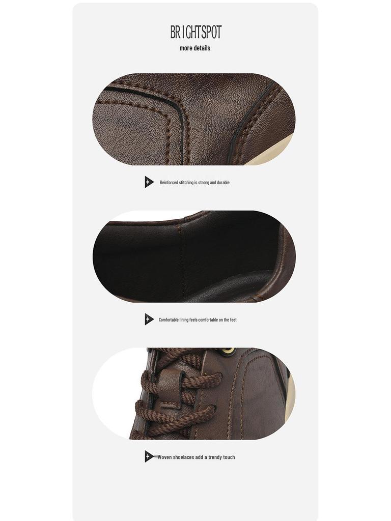 Baskets Homme Haut de Gamme en Cuir Véritable 2025: Chaussures décontractées polyvalentes à semelles épaisses en cuir de vache