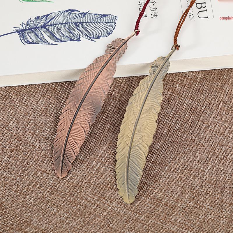 Chinese Metal Feather Bookmark: Cultural Gift for Students, Suzhou Ancient Style