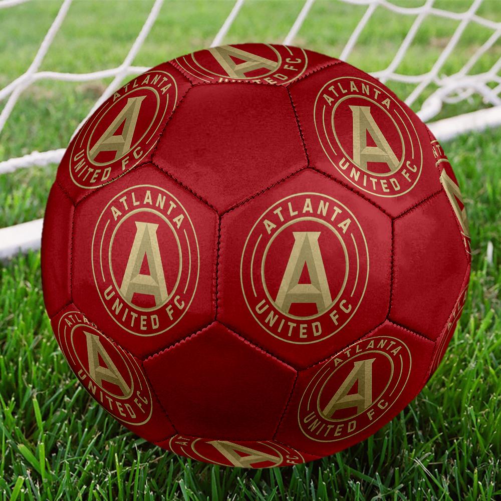 Atlanta United FC Soccer Ball, colorful, suitable for all ages, machine-stitched, PVC material, competition grade, durable and high bounce