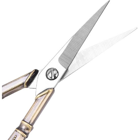 Vintage Flower Pattern Needlework Embroidery Stainless Steel Scissors for Crafting Sewing (Bronze)