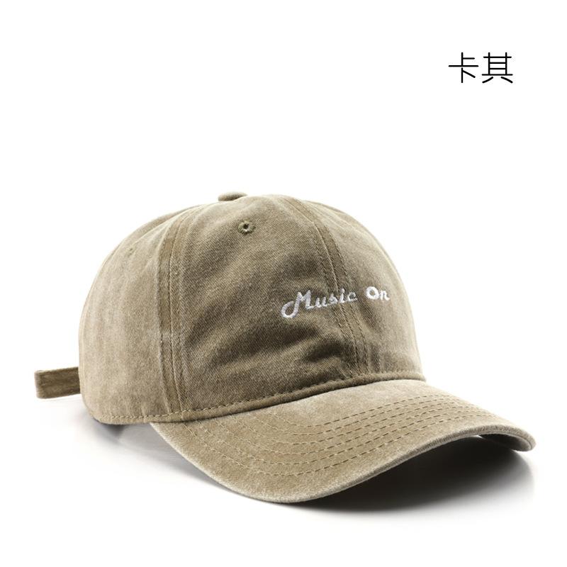 Men's washed letter embroidered baseball cap, suitable for outdoor activities, providing sun protection and shade