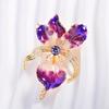 Detailed Enamel Irises Pin Copper Made Accessory Light 0.4oz Floral Artwork For Jackets Bags Special Event