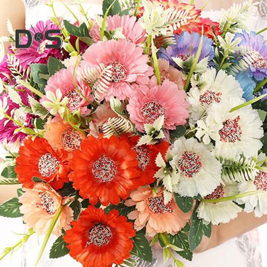 1 Bouquet 7 Heads Artificial Plant Looking Faux Silk Flower Table Centerpieces Simulation Flower Wedding Decor