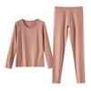 Women's Cotton Thermal Underwear Set - Round Neck, Autumn/Winter, Large Size