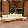 Day and Night - Day and Night Garden Furniture 5 Pieces Cushions Cream Pine Wood