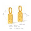 Fashion Square Shape Drop 18k Gold Color Stainless Steel Waterproof Huggie Hoop Earrings Women Charms Daily Jewelry High Quality
